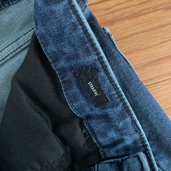 Bonobos Mens Jeans W29 L32 Blue Dark Wash Straight Leg Classic Denim Pants Basic - Picture 4 of 8